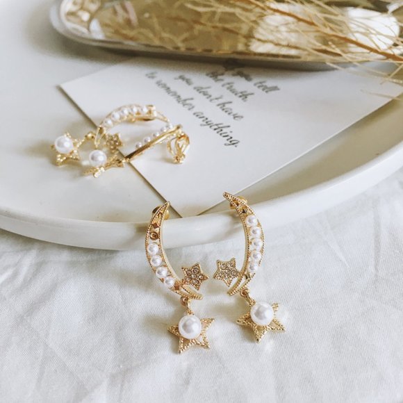 Myth X Dream Jewelry - Moon Star boho dangle earrings
